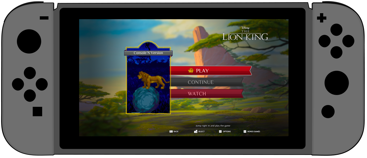 The Lion King game select UI design