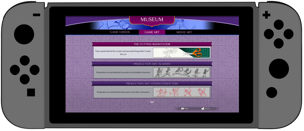 Aladdin museum UI design