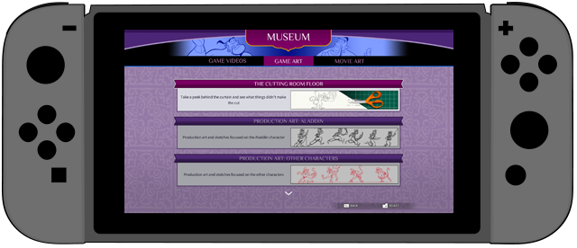 Aladdin musem UI design